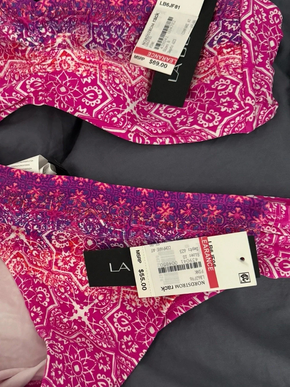 La Blanca Pink & Purple Paisley Bandeau Bikini Set